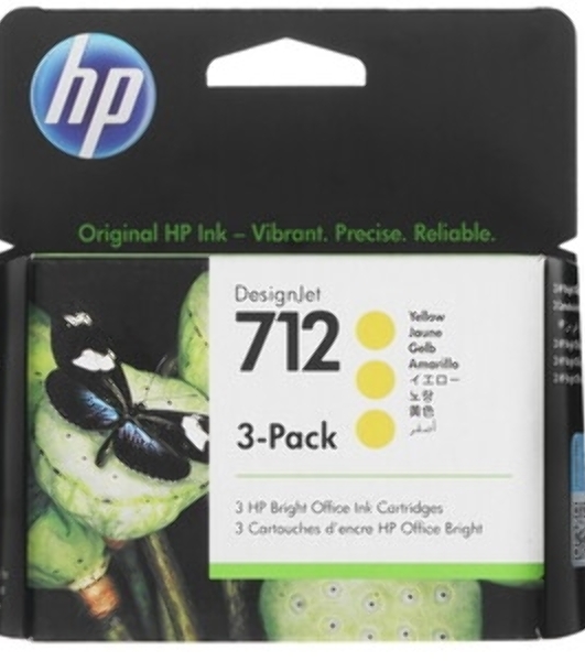 Картридж струйный HP 712 3ED79A желтый x3упак. (29мл) для HP DJ Т230/630