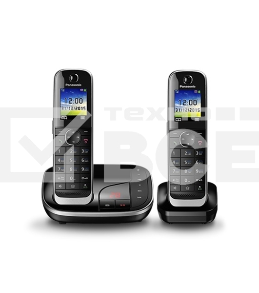 Телефон беспроводной (DECT) Panasonic KX-TGJ322RUB черный (труб. в компл.:2шт) автооветчик АОН