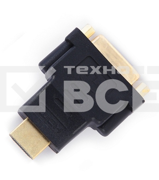 Переходник Gembird Переходник HDMI-DVI 19M/25F, золотые разъемы, пакет(A-HDMI-DVI-3)