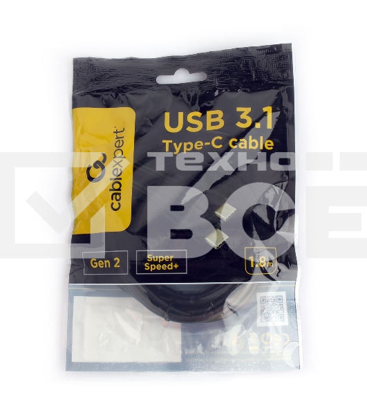 Кабель USB Cablexpert CCP-USB-CMCM2-1.8M, USB3.1 Type-C/Type-C, Gen.2, 10Gbit/s, 5A, 1.8м, пакет