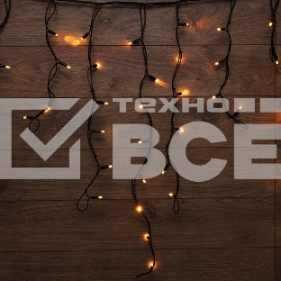 Гирлянда «Айсикл» («Бахрома») светодиодная 3,2х0,9 м, 120 LED, черный провод каучук, теплое белое свечение NEON-NIGHT