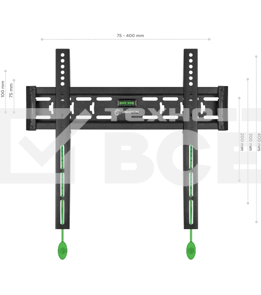 Кронштейн ONKRON FM5 / 32-55'' макс 400*400 наклон 0º от стены: 29мм макс вес 56,8кг