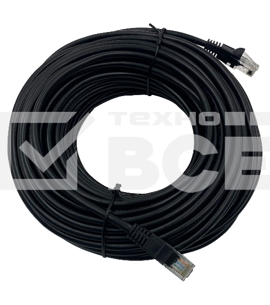 Патч-корд Buro UTP 4 пары cat5E CCA molded 25м черный RJ-45 (m)-RJ-45 (m)