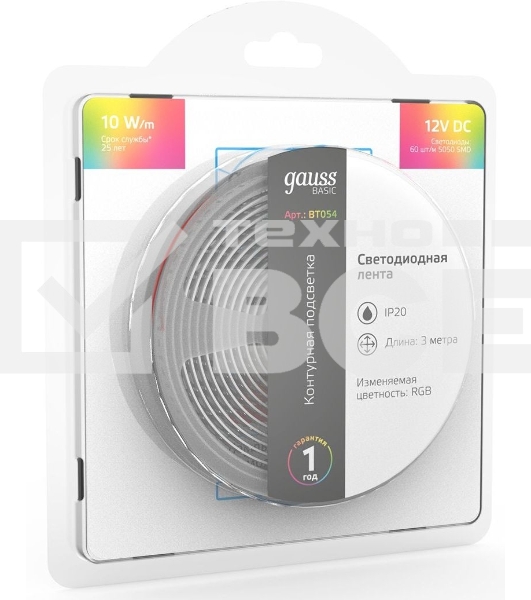Лента светодиодная Gauss Basic 3м (BT054)