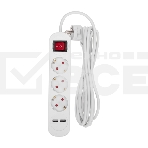 Удлинитель STANDARD 3 гнезда, 3м, 3х1,0мм², с/з, с выключателем, 2 USB, белый Rexant, фото2