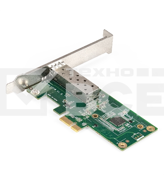 Сетевой адаптер ExeGate EXE-i210-F1 (PCI-E x1 v2.0, порт 1xSFP (медный), 10/100/1000Mbps, Gigabit Server NIC Intel Chipset I210-F1)