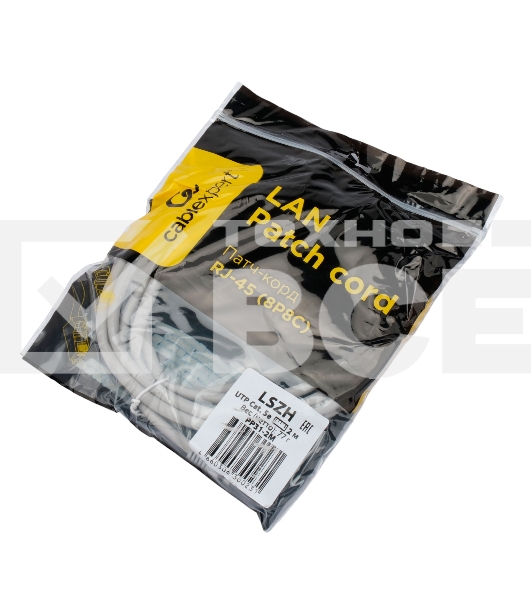 Патч-корд LSZH UTP Cablexpert PP31-2M кат.5e, 2м, литой, многожильный (серый)
