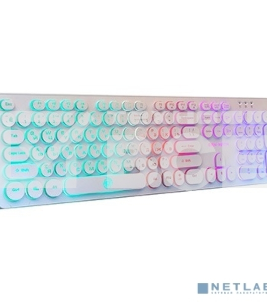 Клавиатура проводная Dialog Gan-Kata KGK-16U WHITE - игровая с RGb-подсветкой, USB, белая