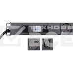 Блок распределения питания Rexant для 19' шкафов, верт, 10 розеток СЕЕ 7/4, 10 розеток C13, 16А, автомат защиты, алюм корп, шнур 2м, вилка СЕЕ 7/7, фото 1