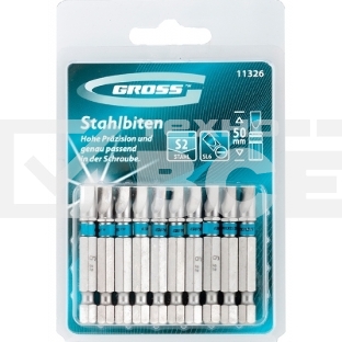 Набор бит GROSS 11326sl6.0х50 сталь s2 10шт