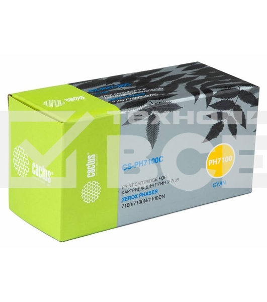 Картридж лазерный Cactus CS-PH7100C (106R02606) голубой (4500 стр.) для Xerox Phaser 7100/7100N/7100DN