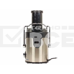 Соковыжималка BBK JC080-H03 800Вт, 2 скорости, резервуар для сока: 0.75 л, плавный запуск двигателя, черный/серебро