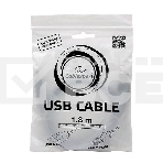 Кабель USB 2.0 Pro Cablexpert CCP-USB2-AMBM-6G, AM/BM, 1.8м, экран, серый, фото3