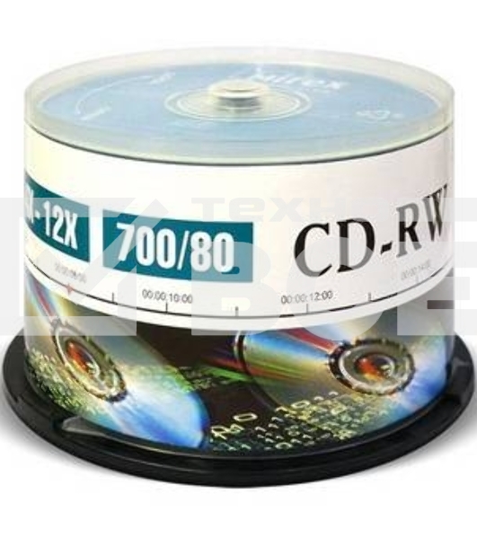 Диск CD-RW Mirex 700 Mb, 12х, Cake Box (50), (50/300)