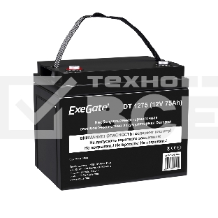 Аккумуляторная батарея ExeGate DT 1275 (12V 75Ah, под болт М6)
