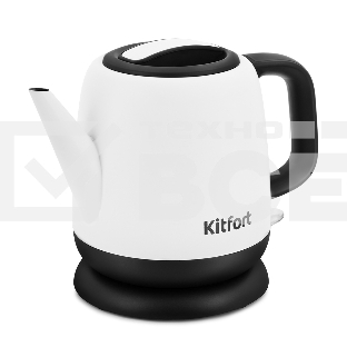 Чайник электрический Kitfort KT-6112 1л. 1630Вт белый/черный (корпус: нержавеющая сталь)