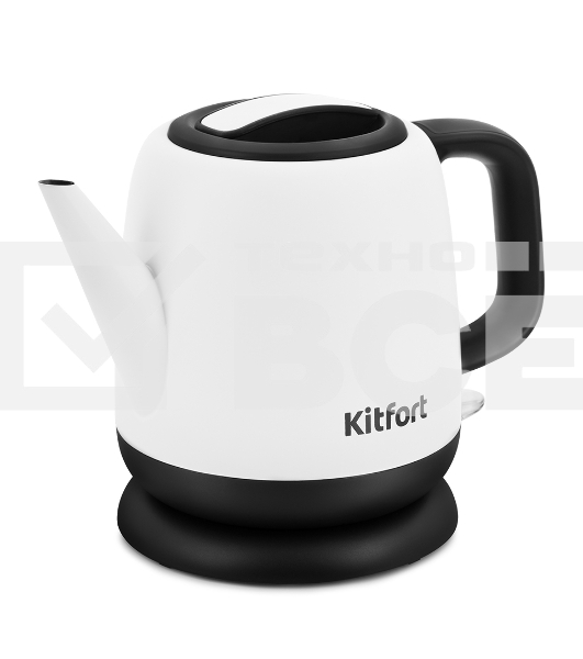 Чайник электрический Kitfort KT-6112 1л. 1630Вт белый/черный (корпус: нержавеющая сталь)