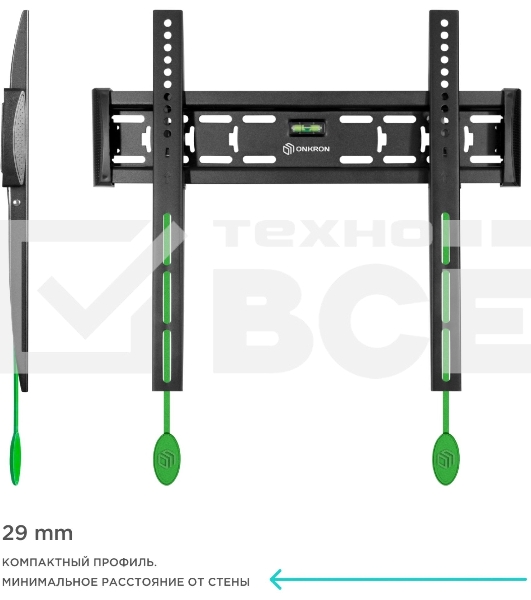 Кронштейн ONKRON FM5 / 32-55'' макс 400*400 наклон 0º от стены: 29мм макс вес 56,8кг