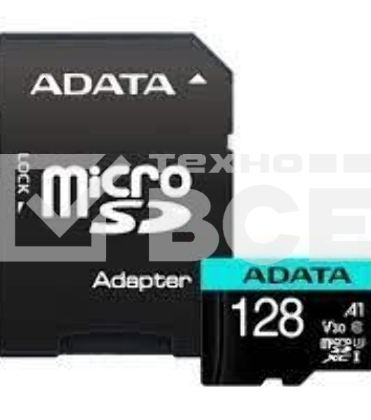 Карта памяти MICRO SDXC 128GB W/AD. AUSDX128GUI3V30SA2-RA1 ADATA