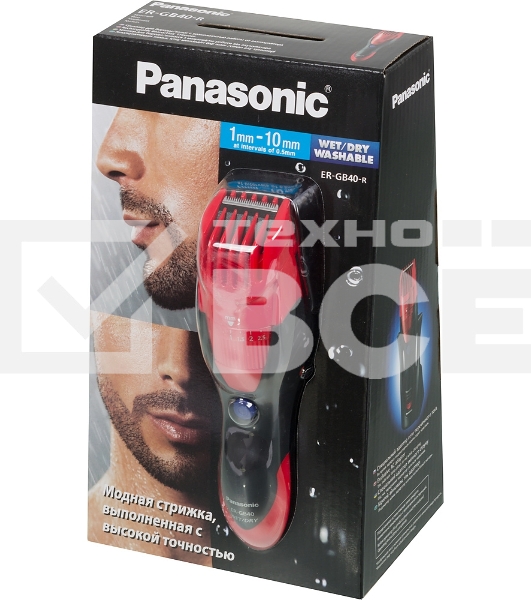 Машинка для стрижки Panasonic ER-GB40 красный (насадок в компл:1шт)