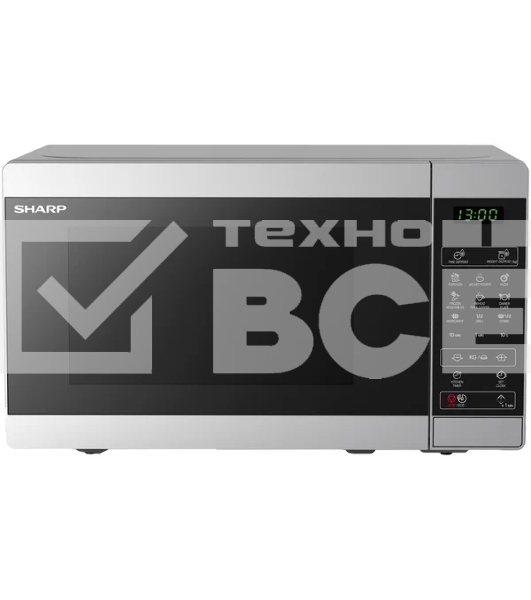 Микроволновая печь Sharp R6800RSL серебристый, 20 л, 800 Вт, переключатели - сенсор
