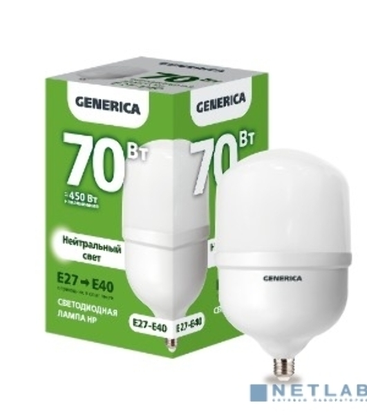 Лампа светодиодная IEK HP LL-HP-70-230-40-E27-E40-G LED 70Вт 230В 4000К E27-E40 GENERICA