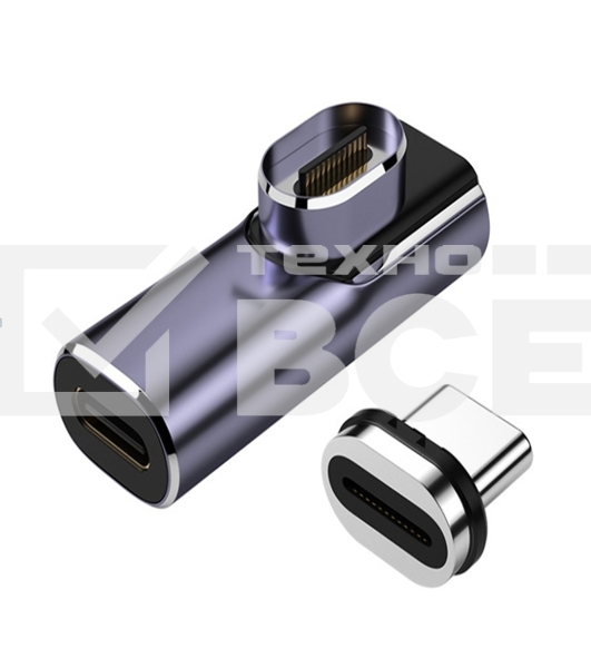 Переходник USB 4 Type C мама-папа угловой с магнитным разъёмом тип 2