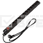 Блок распределения питания Rexant для 19' шкафов, вертикальный, 12 розеток СЕЕ 7/4, 16A, выкл, алюм корп, шнур 2м, вилка СЕЕ 7/7, фото5