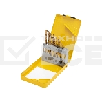 Набор сверл по металлу, 1,5-6,5мм (через 0,5мм, 3,2мм, 4,8мм), НSS, ТИТАН, цилиндрический хвостовик, металлический кейс, 13 шт. Kranz, фото 1