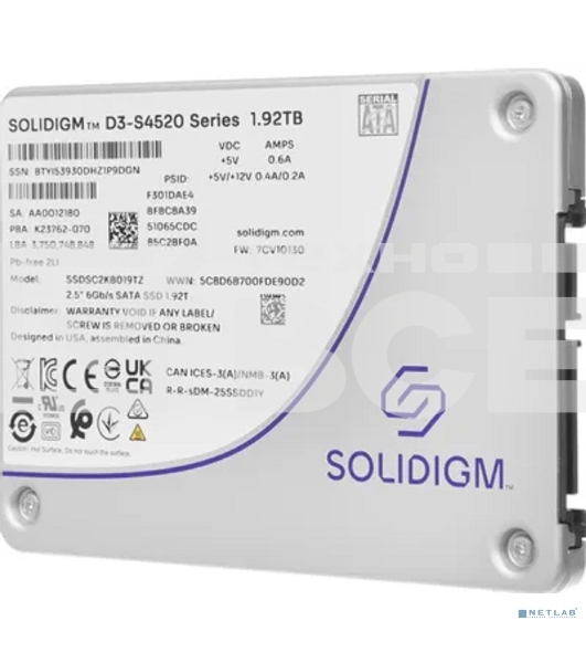 Накопитель SSD Solidigm Intel S4520 Series SSD SATA 2.5' 1.92TB