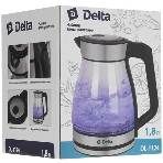 Чайник электрический DELTA DL-1124 корпус из жаропр. стекла, 1500Вт, 1,8л, черный (12), фото10