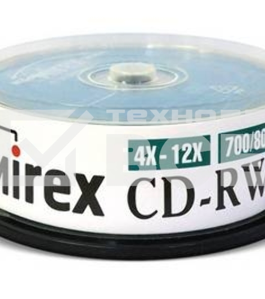 Диск CD-RW Mirex 700 Mb, 12х, Cake Box (25), (25/300)