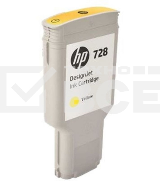 Картридж струйный HP F9K15A (HP 728) для DesignJet T730, T830. Желтый. 300 мл.
