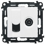 Лицевая панель розетки TV-RJ45. Белая Valena LIFE. , фото 1