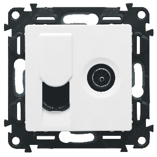 Лицевая панель розетки TV-RJ45. Белая Valena LIFE. 