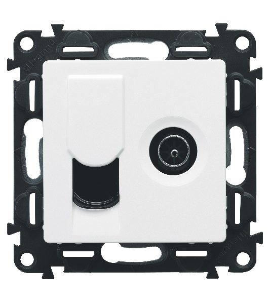 Лицевая панель розетки TV-RJ45. Белая Valena LIFE. 