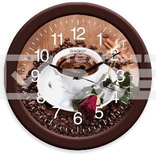 Часы настенные кварцевые Energy модель ЕС-101 кофе