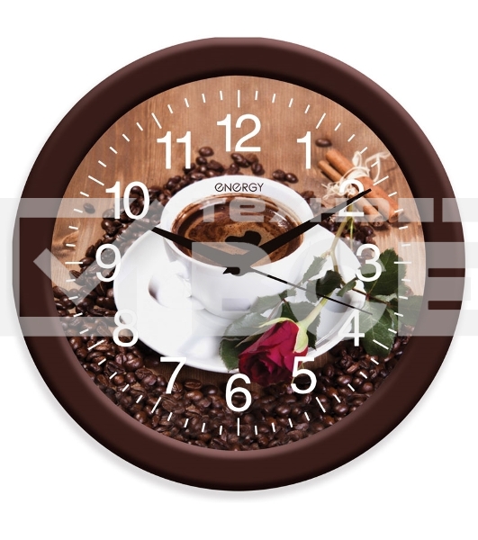 Часы настенные кварцевые Energy модель ЕС-101 кофе