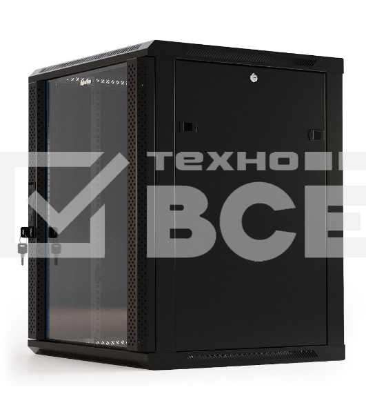 Шкаф настенный Hyperline TWB-1866-GP-RAL9004 19-дюймовый (19