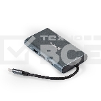 Док-станция ExeGate EX293985RUS DUB-31C/MAX (кабель-адаптер USB Type-C --> 3xUSB3.0 + Card Reader + PD 100W + HDMI 4K@30Hz + VGA + Audio + Lan RJ45 10/100/1000Mb, Plug&Play, серый), фото5