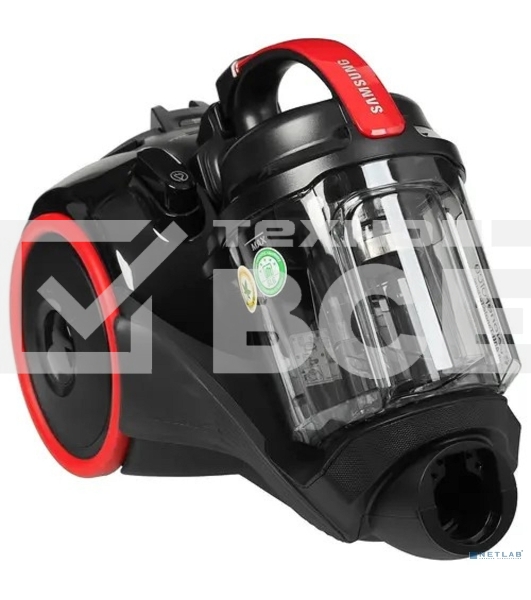Пылесос Samsung VC15K4116VR/EV красный/черный, 390/1500 Вт, уборка сухая, пылесборник контейнер 1.3 л