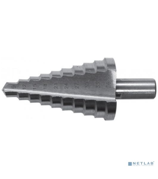 Сверло FIT IT ступенчатое HSS по металлу, 9 ступеней, 4-20 мм. 36395