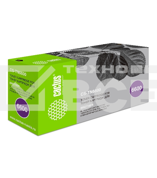 Картридж лазерный Cactus CS-TN6600 черный (6000 стр.) для Brother HL-1030/1230/1240/1250/1270N/1440/1450/1470N