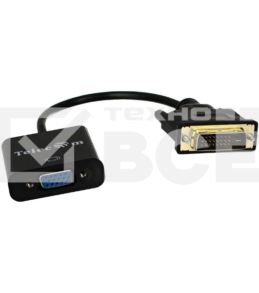 Кабель-переходник VCOM DVI-D 25M ---> VGA 15F  Telecom <TA491> Кабель-переходник DVI-D 25M ---> VGA 15F  Telecom <TA491>
