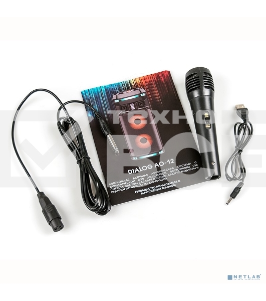 Караоке с микрофоном Dialog Oscar AO-12 1.0, 30W RMS, BT+FM+USB+SD+LED