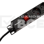 Блок распределения питания Rexant для 19' шкафов, вертикальный, 12 розеток СЕЕ 7/4, 16A, выкл, алюм корп, шнур 2м, вилка СЕЕ 7/7, фото4