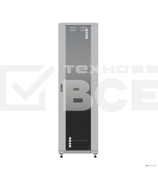 Шкаф серверный NTSS Премиум (NTSS-R42U6080GS) напольный 42U 600x800мм пер.дв.стекл металл 900кг серый IP20 сталь