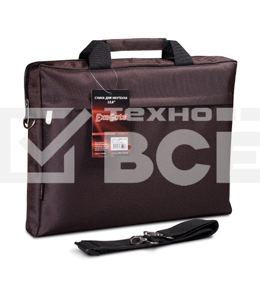 Сумка ExeGate EX212308RUS Start S15 Charcoal, темно-коричневая, полиэстер, для ноутбуков до 15.6