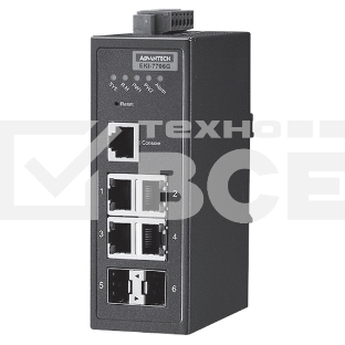 Коммутатор EKI-7706G-2F-AE 4GE+2SFP Gigabit Managed Redundant Industrial Switch Advantech