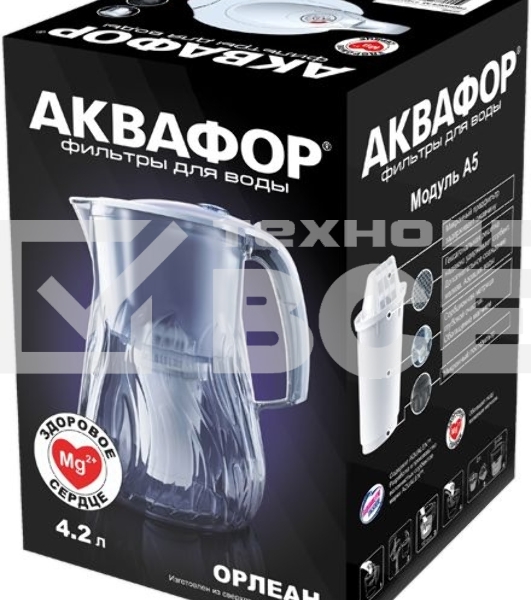 Фильтр-кувшин Аквафор ОРЛЕАН (А7)  модель Р140А7FM (белый)